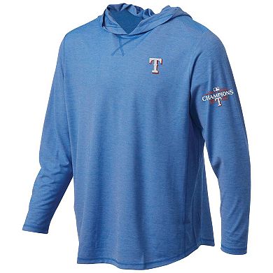 Men's Light Blue Texas Rangers 2023 World Series Champions Butter Stripe Tri-Blend Long Sleeve Hoodie T-Shirt