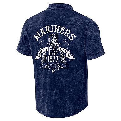 Men's Darius Rucker Collection by Fanatics Navy Seattle Mariners Denim Team Color Button-Up Shirt