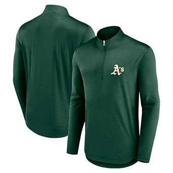 Men's Fanatics Branded Green Oakland Athletics Quarterback Quarter-Zip Top