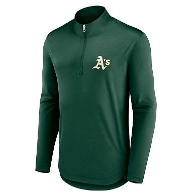 Men's Fanatics Branded Green Oakland Athletics Quarterback Quarter-Zip Top