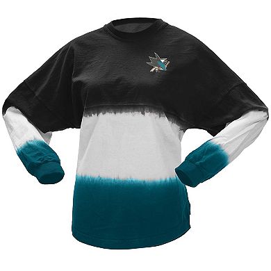 Women's Spirit Jersey Black/Teal San Jose Sharks Ombre Long Sleeve T-Shirt