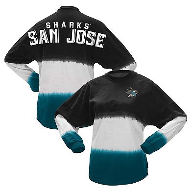 Women's Spirit Jersey Black/Teal San Jose Sharks Ombre Long Sleeve T-Shirt