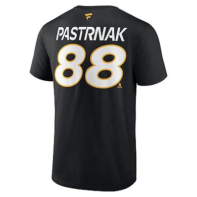 Men's Fanatics Branded David Pastrnak Black Boston Bruins Authentic Pro Prime Name & Number T-Shirt