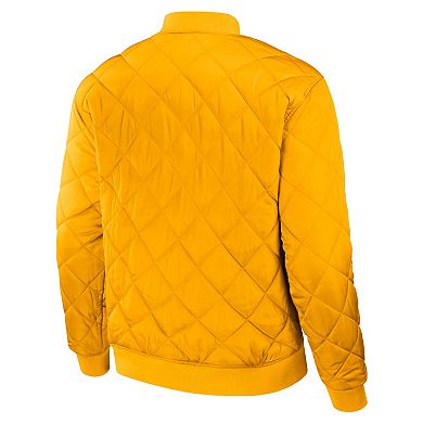 Men's Darius Rucker Collection by Fanatics Black/Gold Milwaukee Brewers Reversible Full-Zip Bomber Jacket