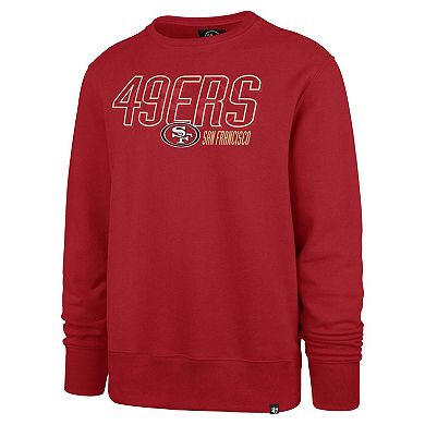 Men's '47 Scarlet San Francisco 49ers Locked In Headline Pullover Sweatshirt