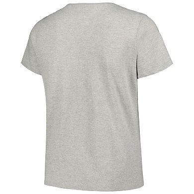 Women's Fanatics Branded Heather Gray New Orleans Saints Plus Size Arch Over Logo T-Shirt