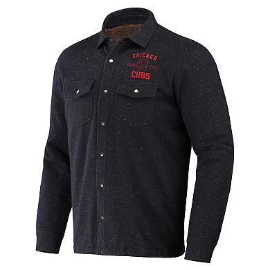 Men's Darius Rucker Collection by Fanatics Black Chicago Cubs Ringstop Full-Snap Shacket