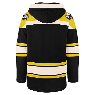 Men's '47 Black Boston Bruins Big & Tall Superior Lacer Pullover Hoodie