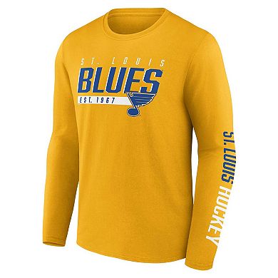 Men's Fanatics Branded Gold/Blue St. Louis Blues Bottle Rocket T-Shirt Combo Pack