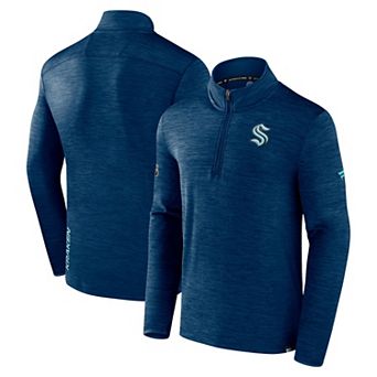 Men's Fanatics Branded Deep Sea Blue Seattle Kraken Authentic Pro Quarter-Zip Pullover Top