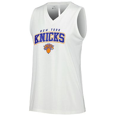 Women's Levelwear White New York Knicks Paisley Peekaboo Tank Top