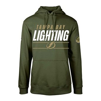 Men's Levelwear Olive Tampa Bay Lightning Podium Fleece Pullover Hoodie