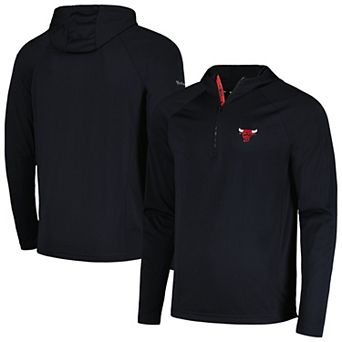 Men's Levelwear Black Chicago Bulls Zander Hoodie Raglan Quarter-Zip Top