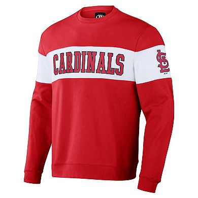 Men's Darius Rucker Collection by Fanatics Red St. Louis Cardinals Stripe Pullover Sweatshirt
