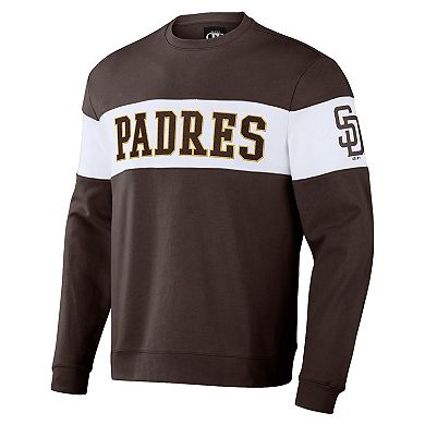 Men's Darius Rucker Collection by Fanatics Brown San Diego Padres Stripe Pullover Sweatshirt