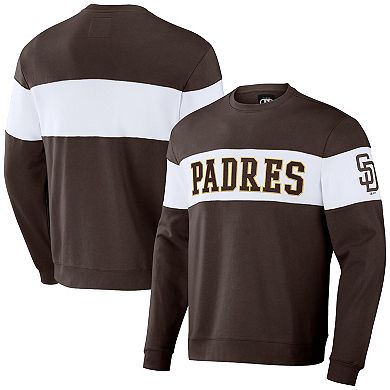 Men's Darius Rucker Collection by Fanatics Brown San Diego Padres Stripe Pullover Sweatshirt