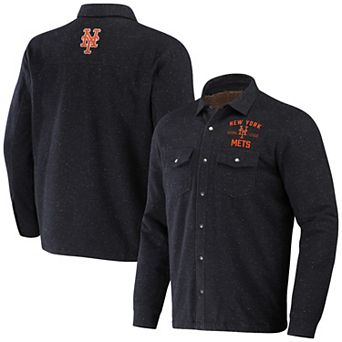 Men's Darius Rucker Collection by Fanatics Black New York Mets RingstopÂ Full-Snap Shacket