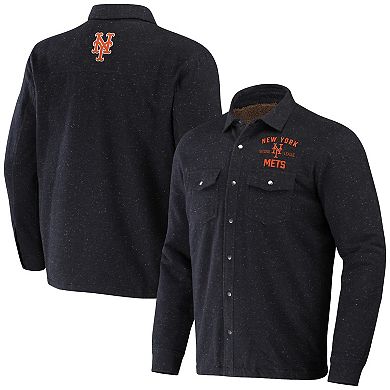Men's Darius Rucker Collection by Fanatics Black New York Mets RingstopÂ Full-Snap Shacket