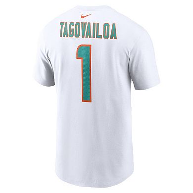 Men's Nike Tua Tagovailoa White Miami Dolphins Player Name & Number T-Shirt