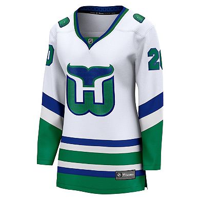 Women's Fanatics Branded Sebastian Aho White Carolina Hurricanes Whalers Premier Breakaway Jersey