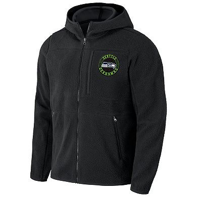 Men's NFL x Darius Rucker Collection by Fanatics Black Seattle Seahawks Sherpa Full-Zip Hoodie