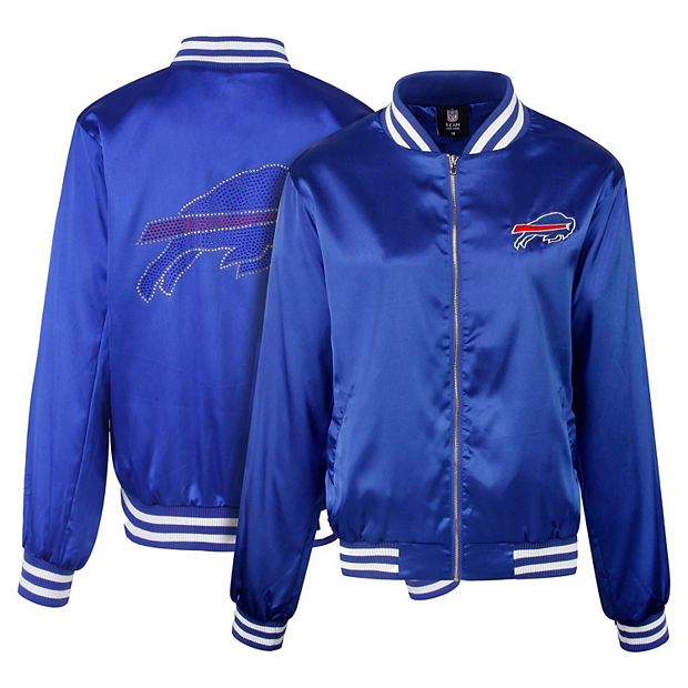 Women s Cuce Royal Buffalo Bills Rhinestone Full Zip Varsity Jacket