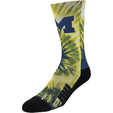 Unisex Strideline Michigan Wolverines Premium Tie-Dye Crew Socks
