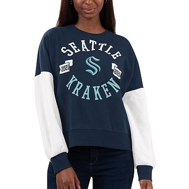 Women's G-III 4Her by Carl Banks Deep Sea Blue Seattle Kraken Team Pride Pullover Sweatshirt