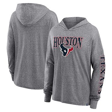 Women's Fanatics Branded Heather Gray Houston Texans Classic Outline Pullover Hoodie