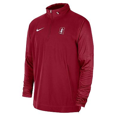 Men's Nike Cardinal Stanford Cardinal 2023 Coach Half-Zip Hooded Jacket