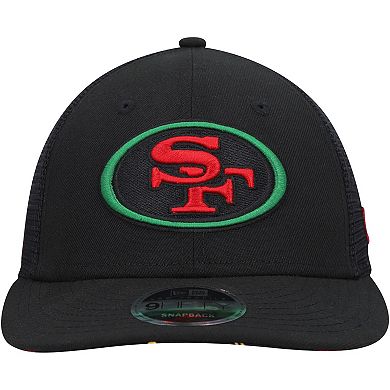 Men's New Era Black San Francisco 49ers Black Excellence Collection Trucker Low Profile 9FIFTY Snapback Hat