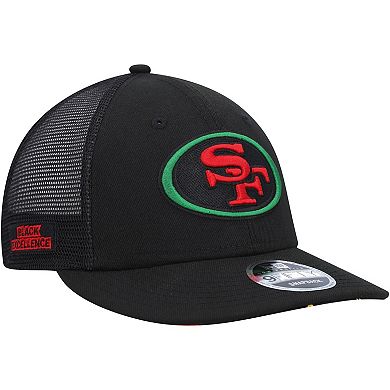 Men's New Era Black San Francisco 49ers Black Excellence Collection Trucker Low Profile 9FIFTY Snapback Hat
