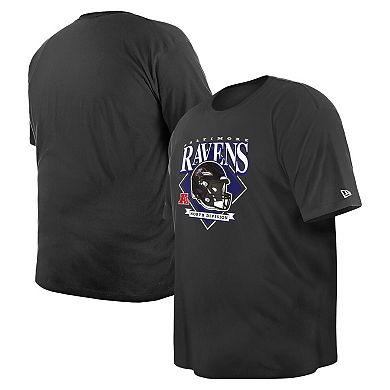 Men's New Era  Black Baltimore Ravens Big & Tall Helmet T-Shirt