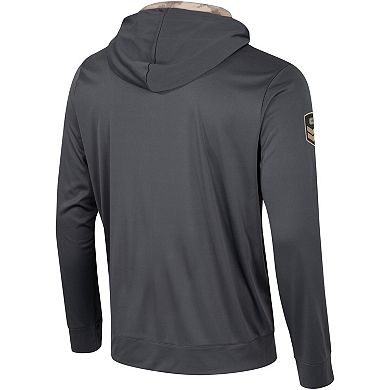 Men's Colosseum Charcoal Colorado Buffaloes OHT Military Appreciation Long Sleeve Hoodie T-Shirt