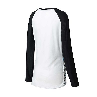 Women's Concepts Sport White/Black Carolina Panthers Tinsel Raglan Long Sleeve T-Shirt & Pants Sleep Set