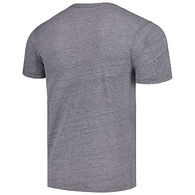 Men's League Collegiate Wear Heather Gray Kansas Jayhawks Stadium Victory Falls Tri-Blend T-Shirt