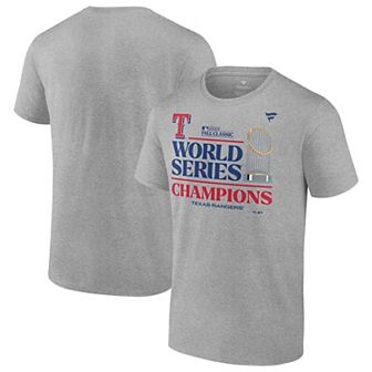 Men's Fanatics Branded Heather Gray Texas Rangers 2023 World Series Champions Locker Room Big & Tall T-Shirt