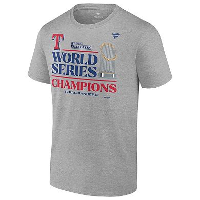 Men's Fanatics Branded  Heather Gray Texas Rangers 2023 World Series Champions Locker Room Big & Tall T-Shirt
