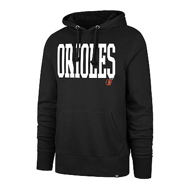 Men's '47 Black Baltimore Orioles Dime Headline Pullover Hoodie