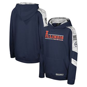 Youth Colosseum Navy Illinois Fighting Illini OHT Military Appreciation Cyclone Digital Camo Pullover Hoodie