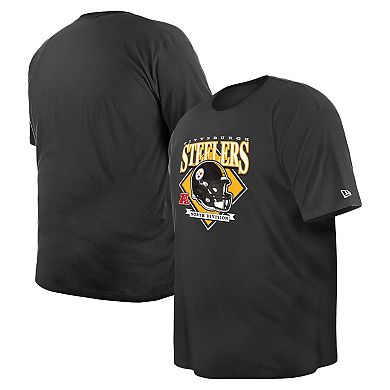 Men's New Era  Black Pittsburgh Steelers Big & Tall Helmet T-Shirt