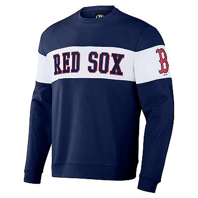 Men's Darius Rucker Collection by Fanatics Navy Boston Red Sox Stripe Pullover Sweatshirt