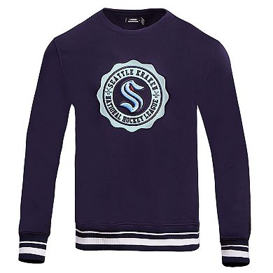 Men's Pro Standard Deep Sea Blue Seattle Kraken Crest Emblem Pullover ...