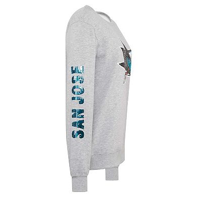 Women's Cuce Heather Gray San Jose Sharks Sequin Pullover Sweatshirt