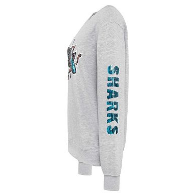 Women's Cuce Heather Gray San Jose Sharks Sequin Pullover Sweatshirt