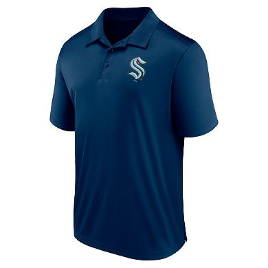 Men's Fanatics Branded Deep Sea Blue Seattle Kraken Left Side Block Polo