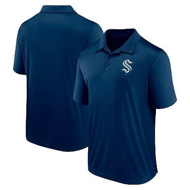 Men's Fanatics Branded Deep Sea Blue Seattle Kraken Left Side Block Polo