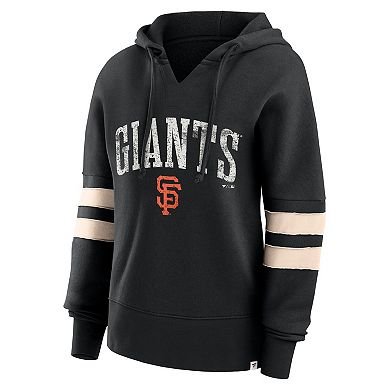 Women's Fanatics Branded Black San Francisco Giants Bold Move Notch Neck Pullover Hoodie