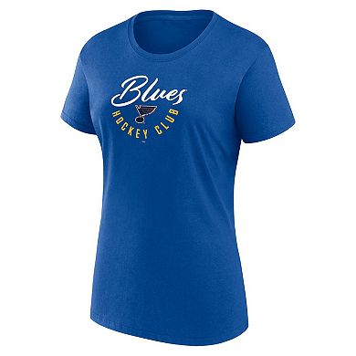 Women's Fanatics Branded Blue St. Louis Blues Long and Short Sleeve Two-Pack T-Shirt Set