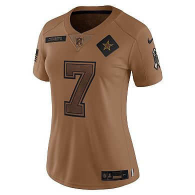 Women's Nike Trevon Diggs Brown Dallas Cowboys 2023 Salute To Service Limited Jersey